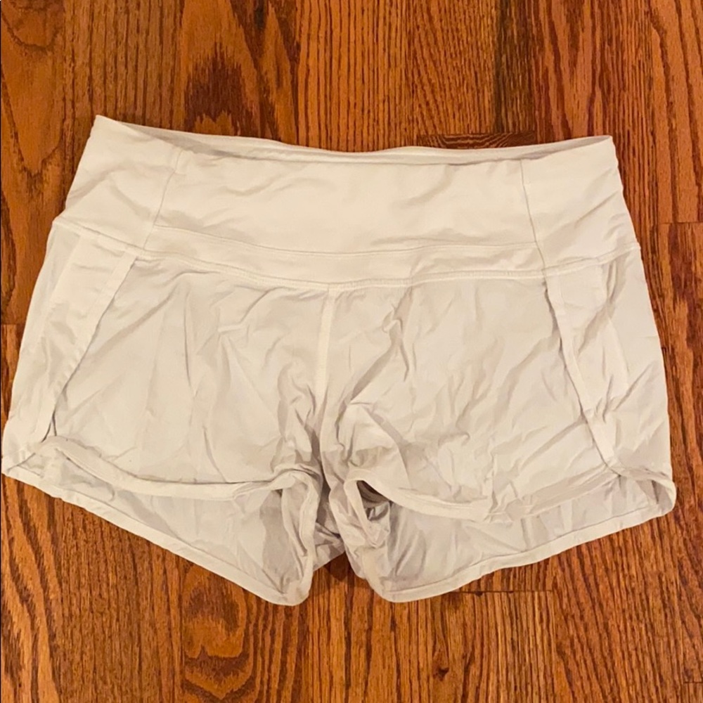 WHITE LULULEMON SHORTS